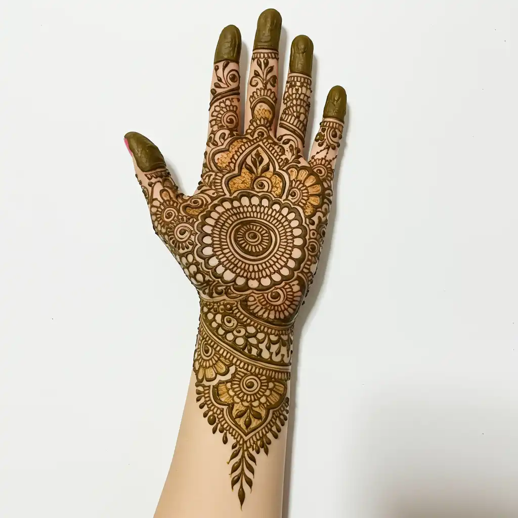 Flower tikki mehndi design 30 Flower tikki mehndi design 30