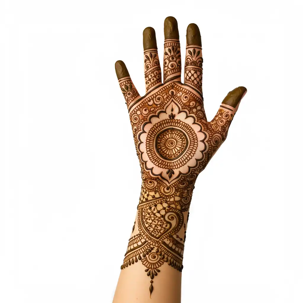 Flower tikki mehndi design 38 Flower tikki mehndi design 38