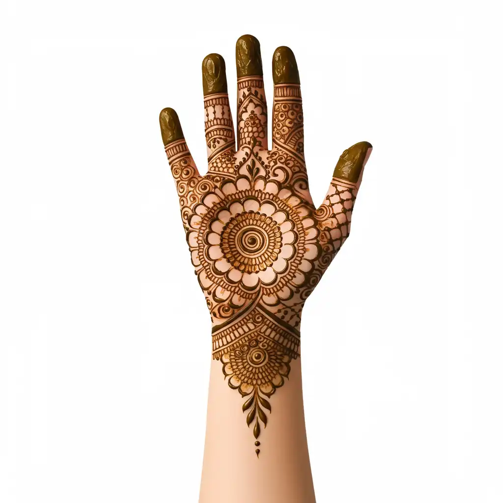 Flower tikki mehndi design 4 Flower tikki mehndi design 4