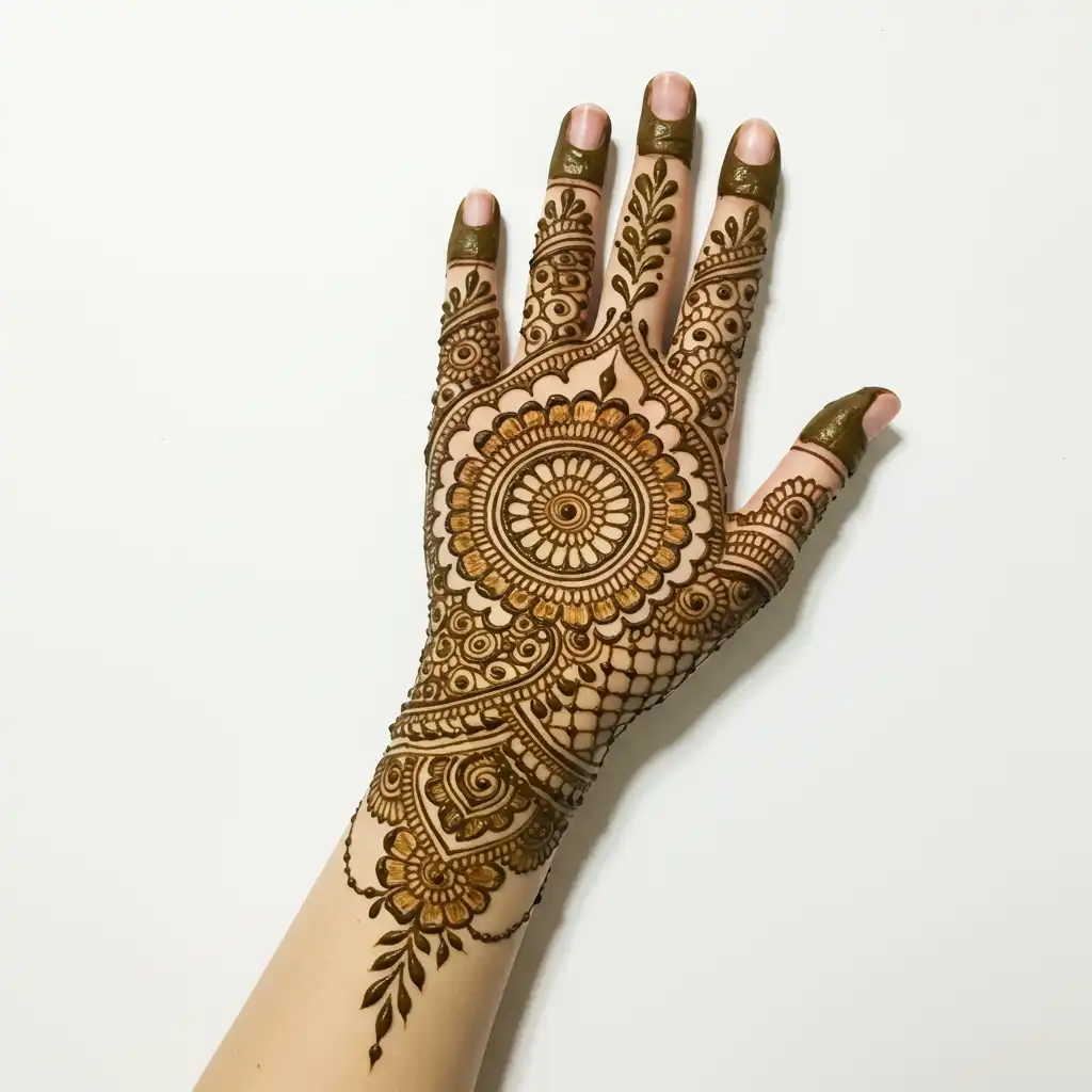 Flower tikki mehndi design 44 Flower tikki mehndi design 44