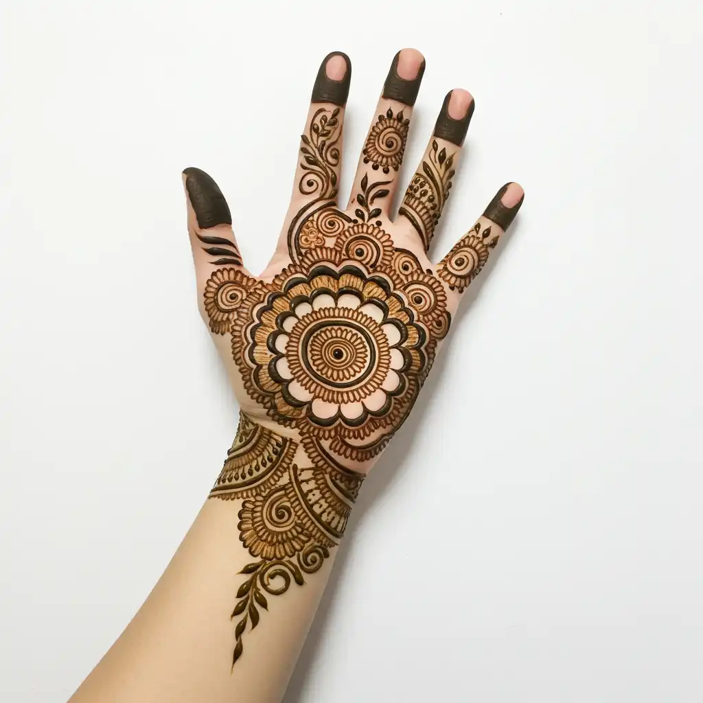 Flower tikki mehndi design 46 Flower tikki mehndi design 46