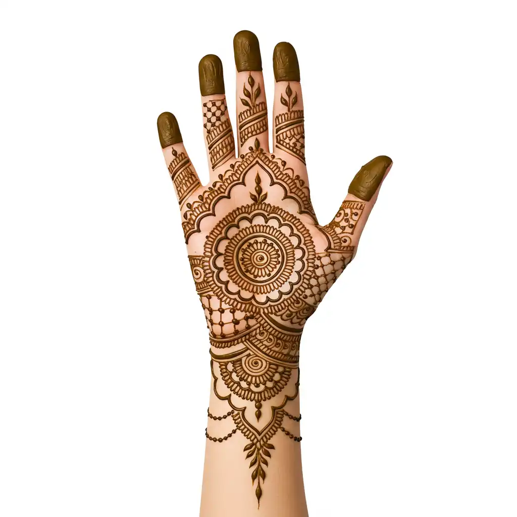 Flower tikki mehndi design 5 Flower tikki mehndi design 5