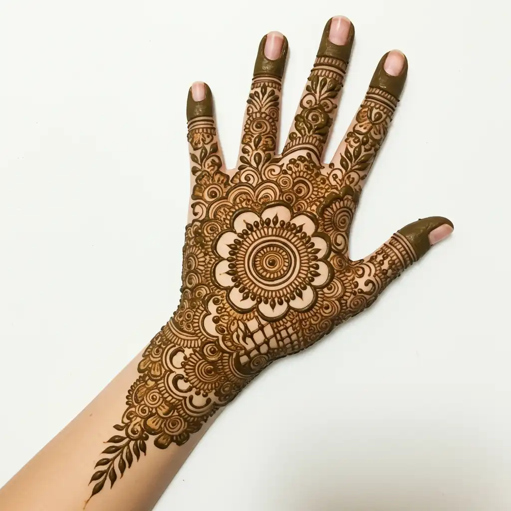 Flower tikki mehndi design 7 Flower tikki mehndi design 7