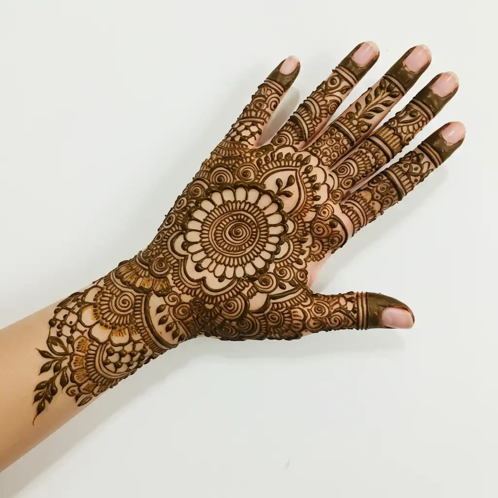 Flower tikki mehndi design 8 Flower tikki mehndi design 8
