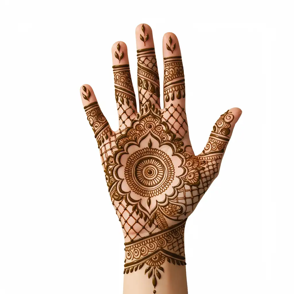 Flower tikki mehndi design 9 Flower tikki mehndi design 9