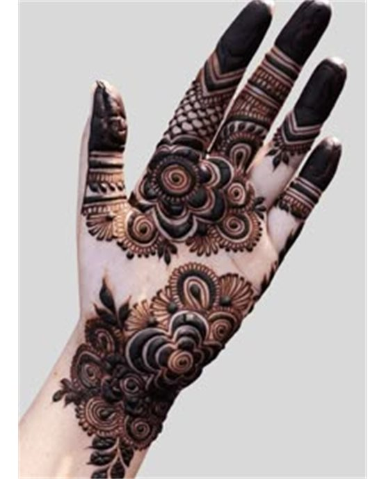 Diamond Tendril Flow Blending Into Front Hand Mehndi Design Diamond Tendril Flow Blending Into Front Hand Mehndi Design