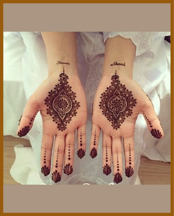 Mandala and chain mix in minimal front hand mehndi design Mandala and chain mix in minimal front hand mehndi design