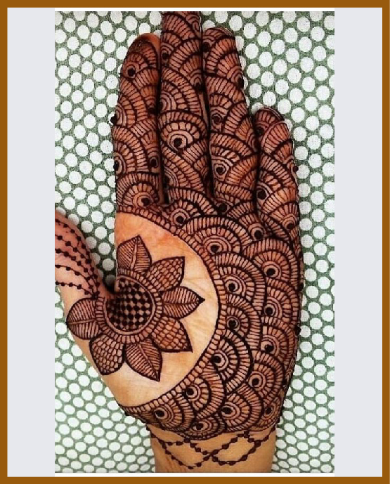 Trendy cut-out style modern front hand mehndi design Trendy cut-out style modern front hand mehndi design