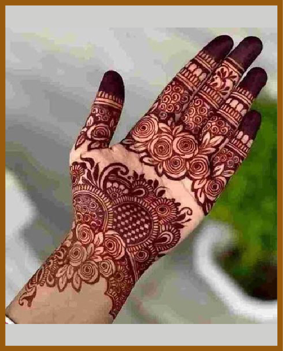 Double layer focus in royal front hand mehndi design Double layer focus in royal front hand mehndi design