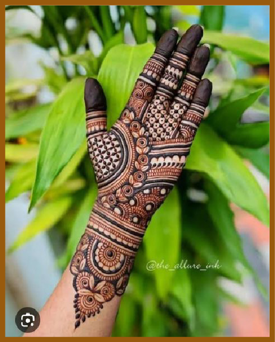 Rajputana-inspired royal front hand mehndi design Rajputana-inspired royal front hand mehndi design