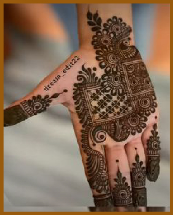 Regal square grid in royal front hand mehndi design-01 Regal square grid in royal front hand mehndi design-01