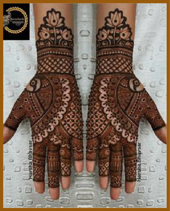 Royal front hand mehndi design with full floral covering Royal front hand mehndi design with full floral covering