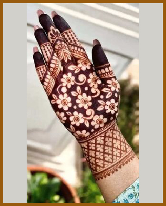 Royal front hand mehndi design with full palm fill Royal front hand mehndi design with full palm fill