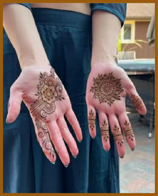 Half palm mandala in simple front hand mehndi design Half palm mandala in simple front hand mehndi design
