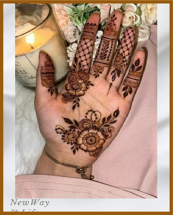 Stylish yet simple front hand mehndi design for beginners Stylish yet simple front hand mehndi design for beginners