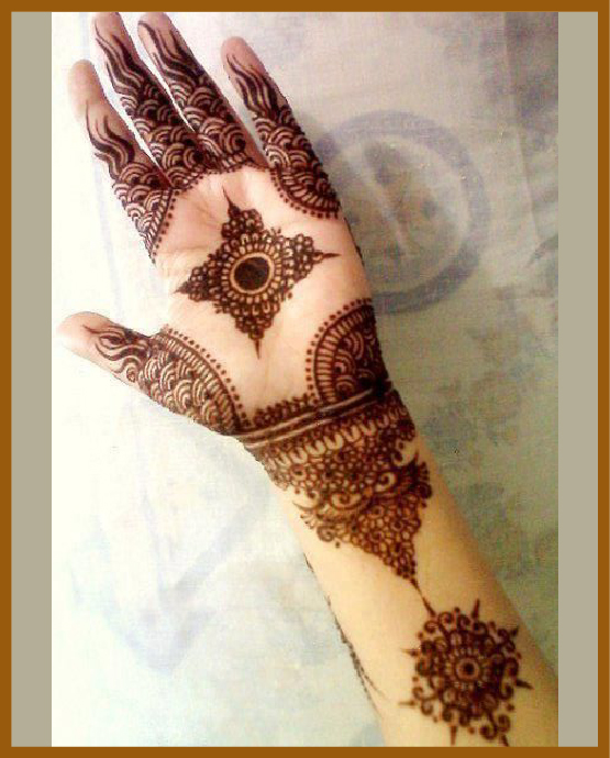 Mandala-styled flower pattern in stylish front hand mehndi design Mandala-styled flower pattern in stylish front hand mehndi design
