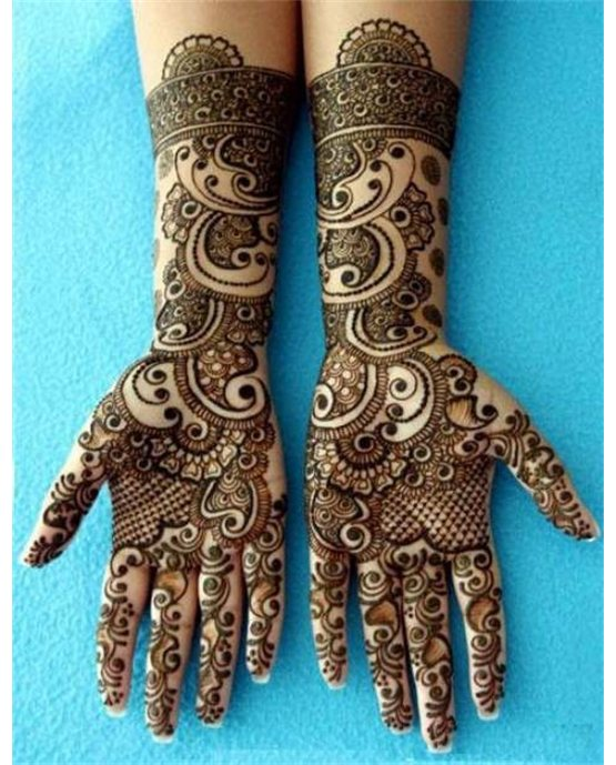 Sleek Orchid With Fusion Along Front Full Hand Mehndi Design Sleek Orchid With Fusion Along Front Full Hand Mehndi Design