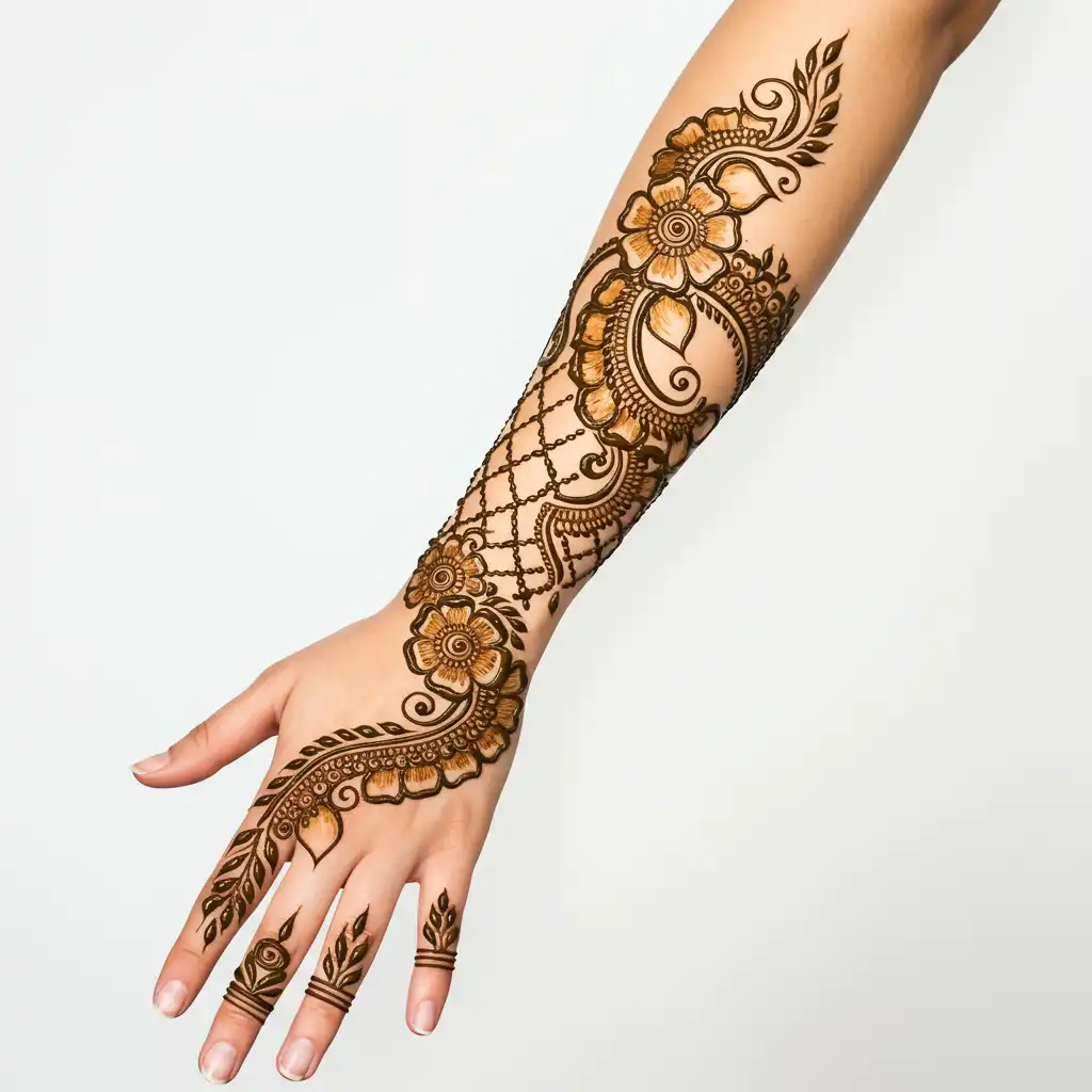 Full hand mehndi design 106 Full hand mehndi design 106