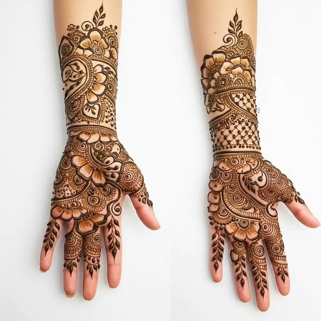 Full hand mehndi design 127 Full hand mehndi design 127