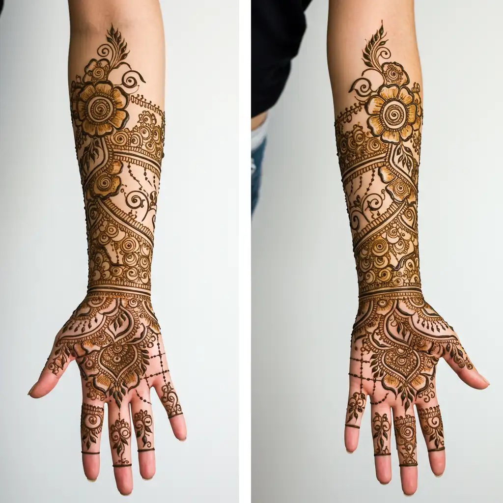 Full hand mehndi design 128 Full hand mehndi design 128