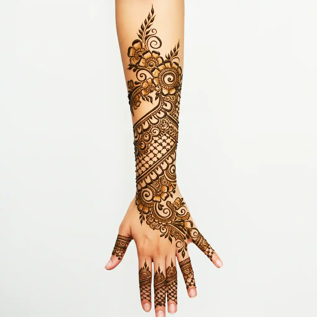 Full hand mehndi design 155 Full hand mehndi design 155