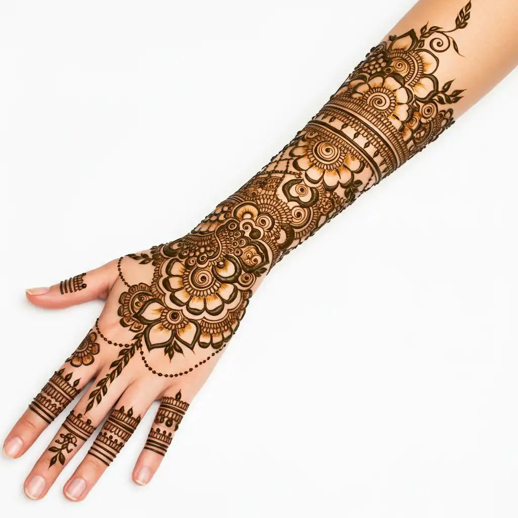 Full hand mehndi design 16 Full hand mehndi design 16