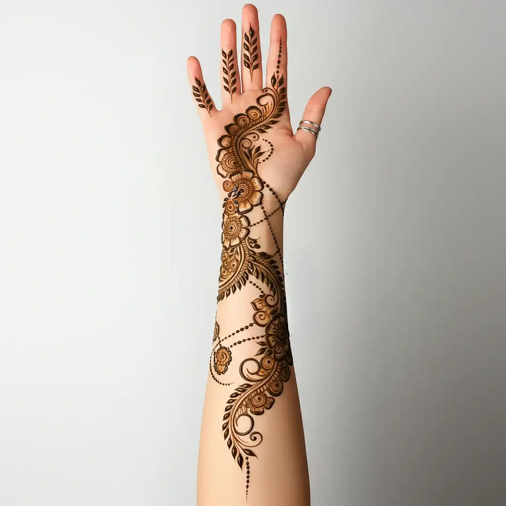 Full hand mehndi design 166 Full hand mehndi design 166