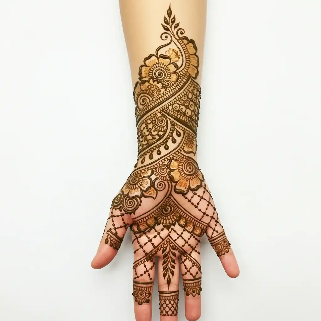 Full hand mehndi design 19 Full hand mehndi design 19