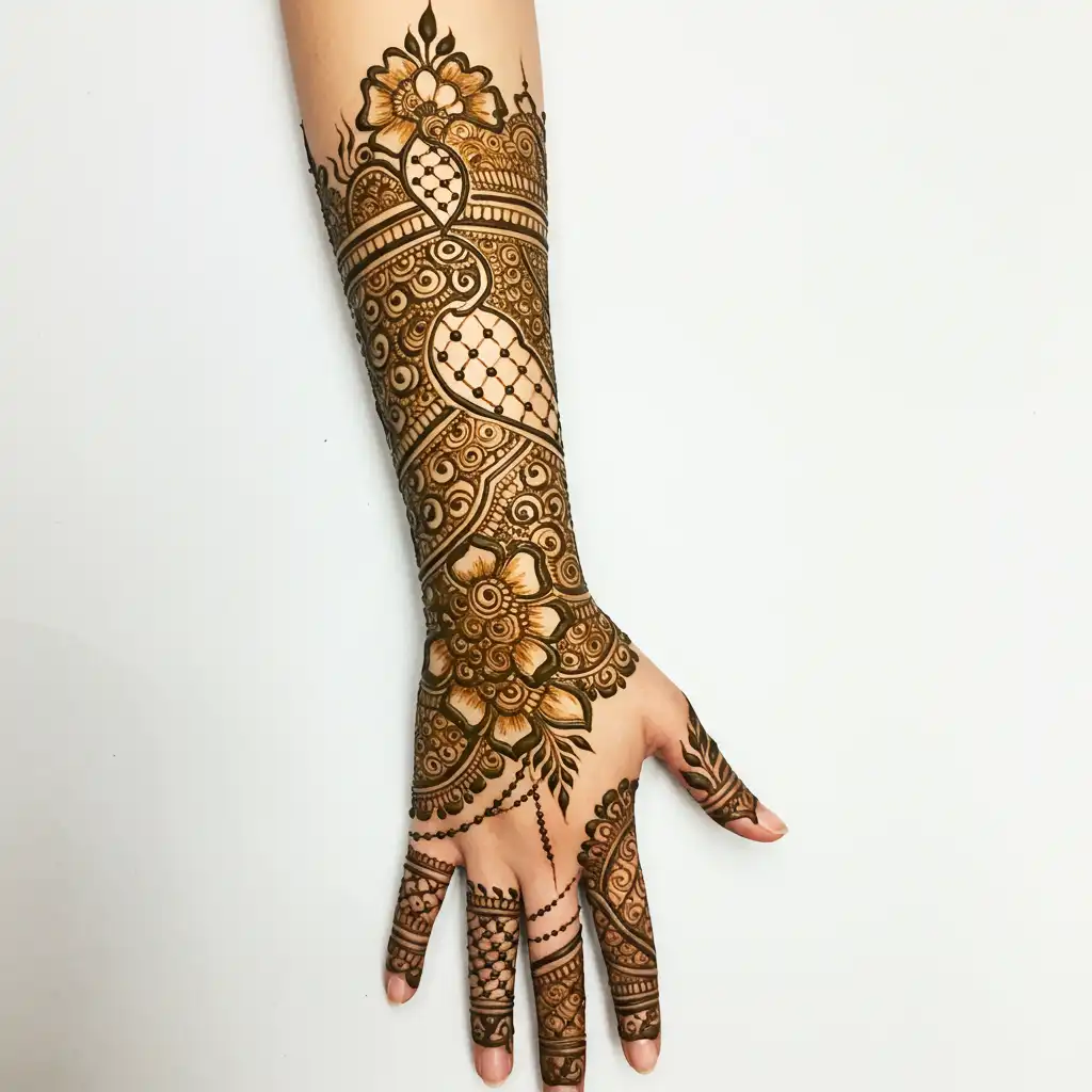 Full hand mehndi design 32 Full hand mehndi design 32