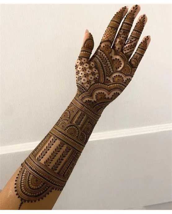 Layered Fringe Modern Full Hand Mehndi Design Trail Layered Fringe Modern Full Hand Mehndi Design Trail