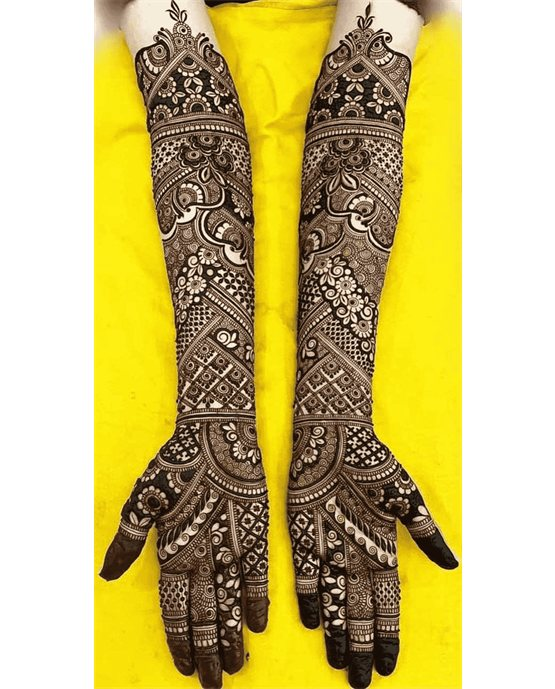 Panel And Curves Subtle Modern Full Hand Mehndi Design Look Panel And Curves Subtle Modern Full Hand Mehndi Design Look