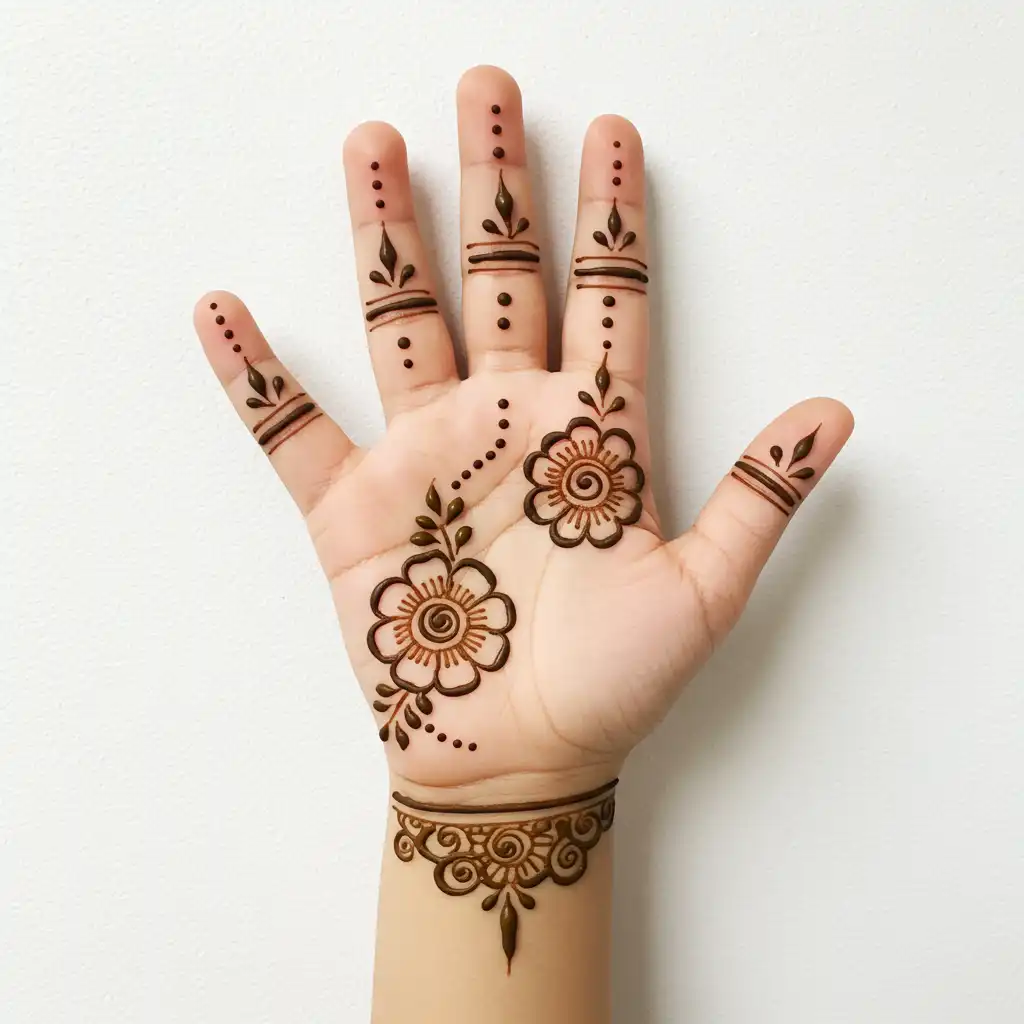 Kids cute mehndi design 107 Kids cute mehndi design 107