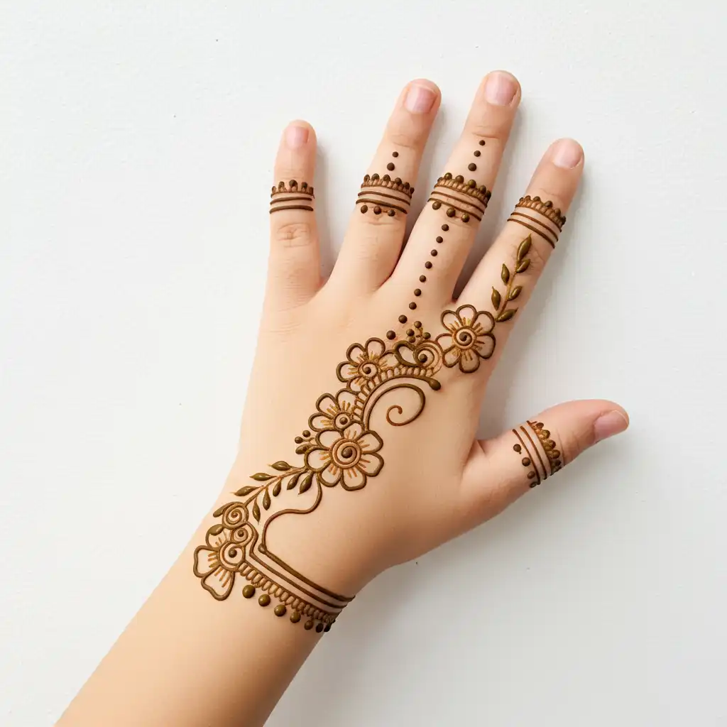 Kids cute mehndi design 114 Kids cute mehndi design 114