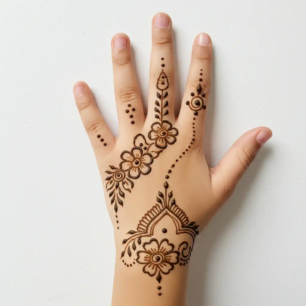 Kids cute mehndi design 115 Kids cute mehndi design 115
