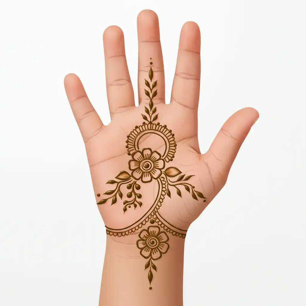 Kids cute mehndi design 116 Kids cute mehndi design 116