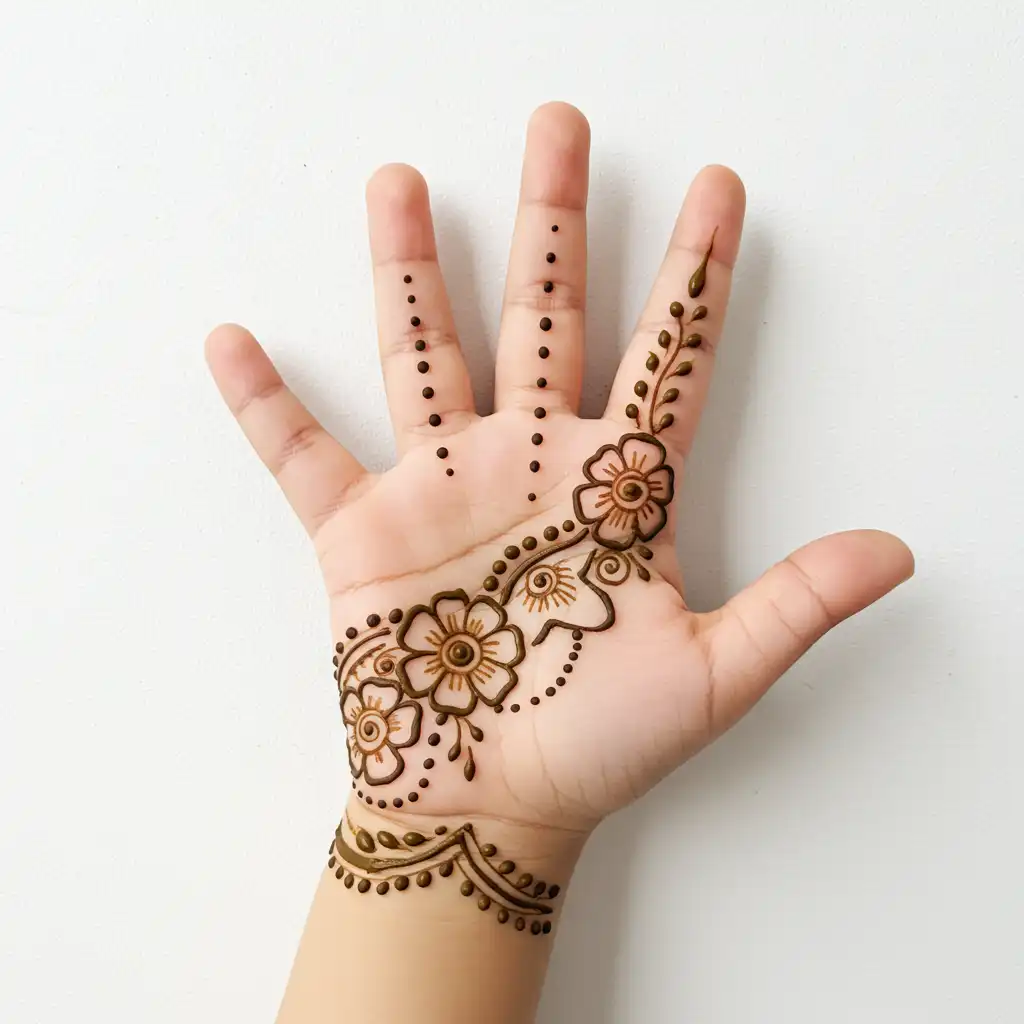 Kids cute mehndi design 117 Kids cute mehndi design 117