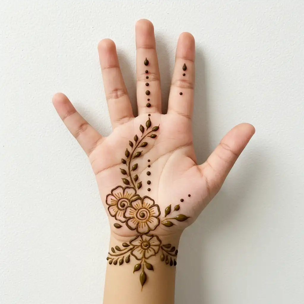 Kids cute mehndi design 124 Kids cute mehndi design 124