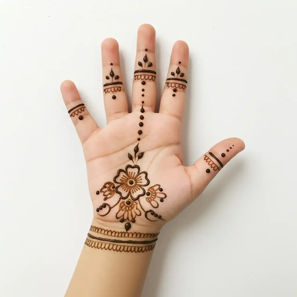 Kids cute mehndi design 127 Kids cute mehndi design 127
