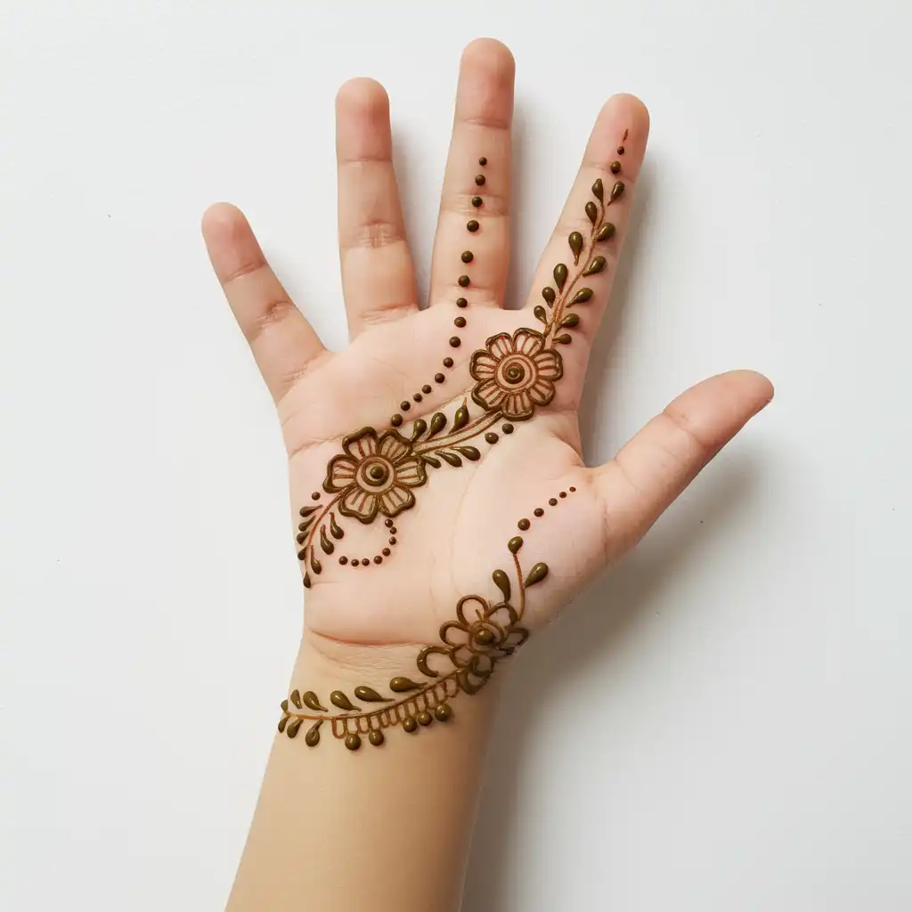 Kids cute mehndi design 129 Kids cute mehndi design 129