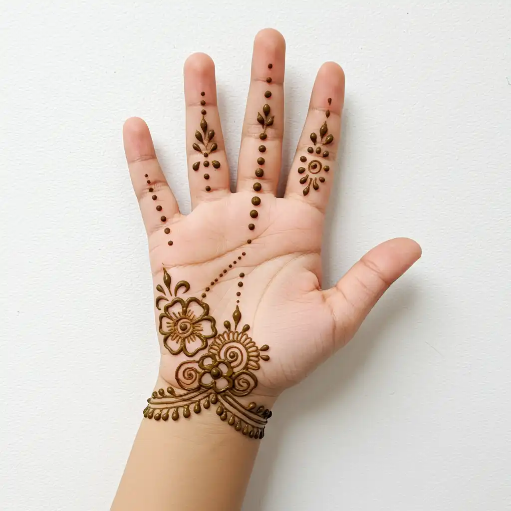 Kids cute mehndi design 138 Kids cute mehndi design 138