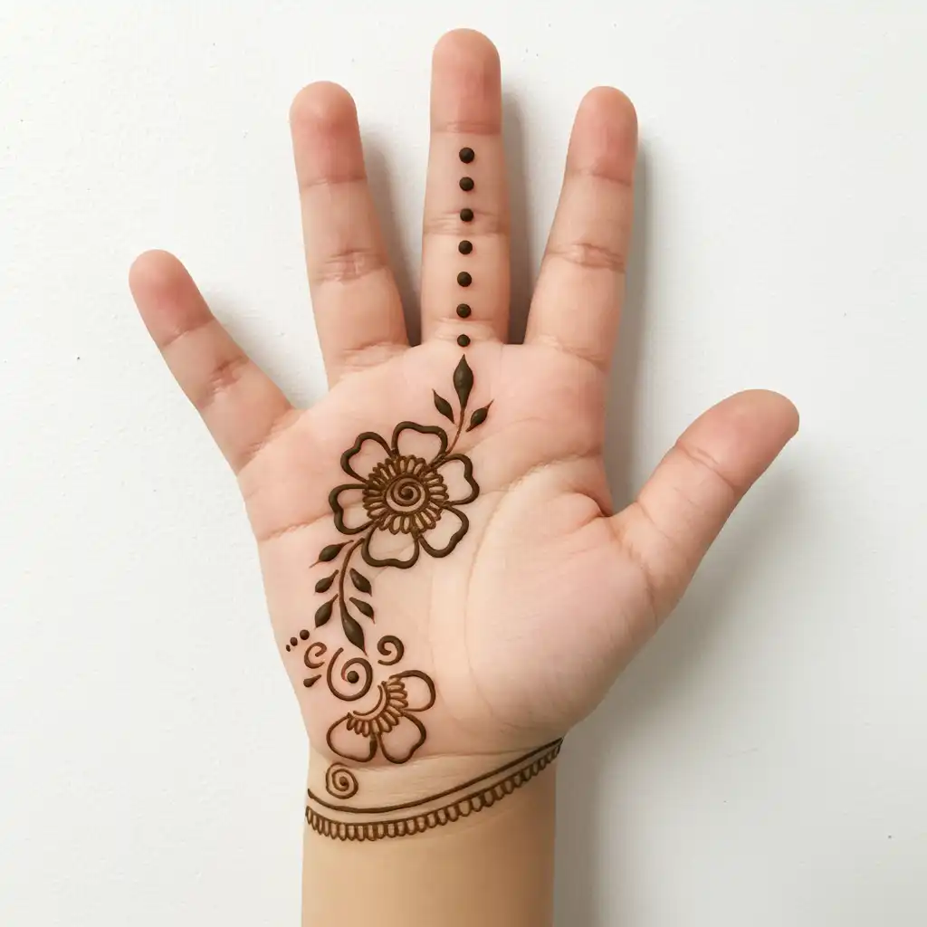 Kids cute mehndi design 140 Kids cute mehndi design 140
