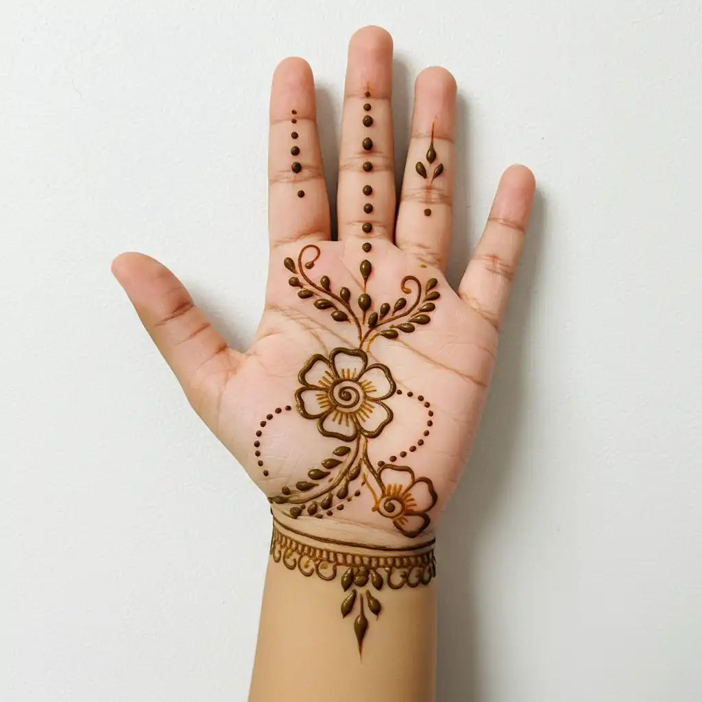 Kids cute mehndi design 145 Kids cute mehndi design 145