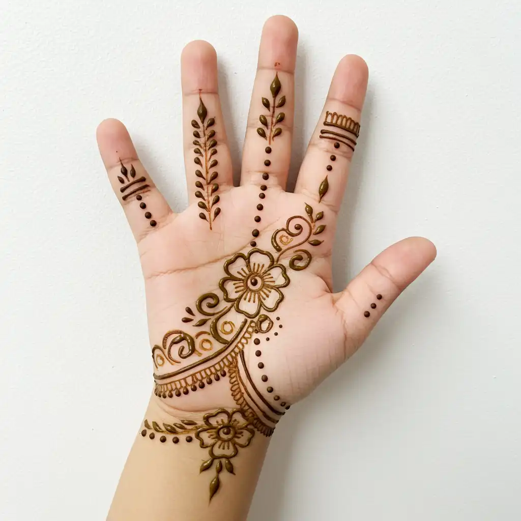 Kids cute mehndi design 148 Kids cute mehndi design 148