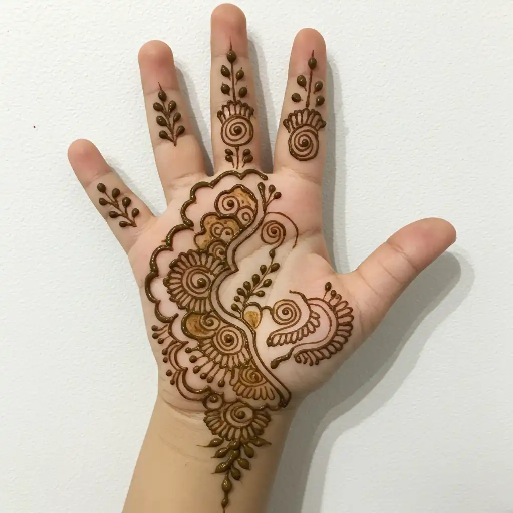 Kids cute mehndi design 153 Kids cute mehndi design 153