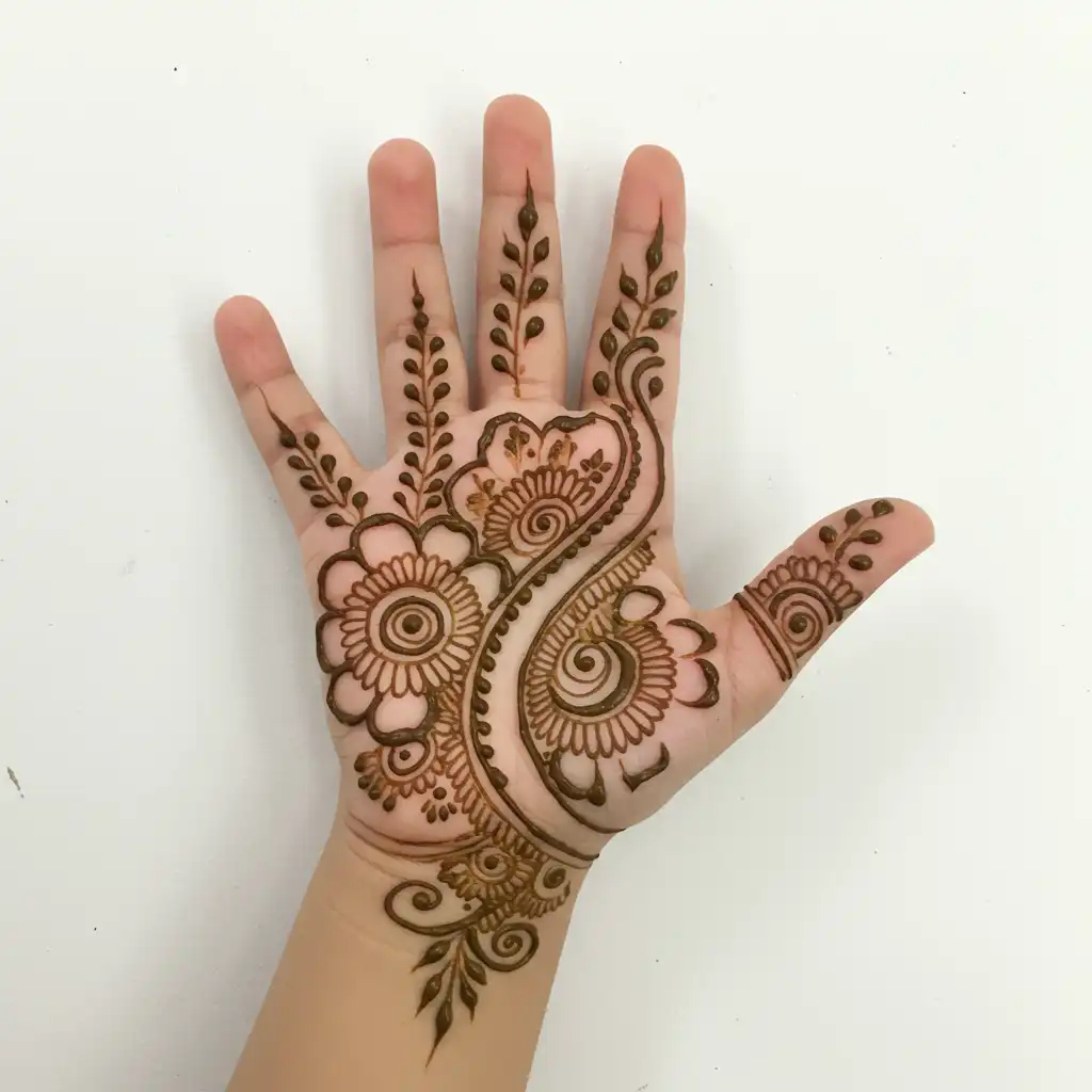 Kids cute mehndi design 155 Kids cute mehndi design 155
