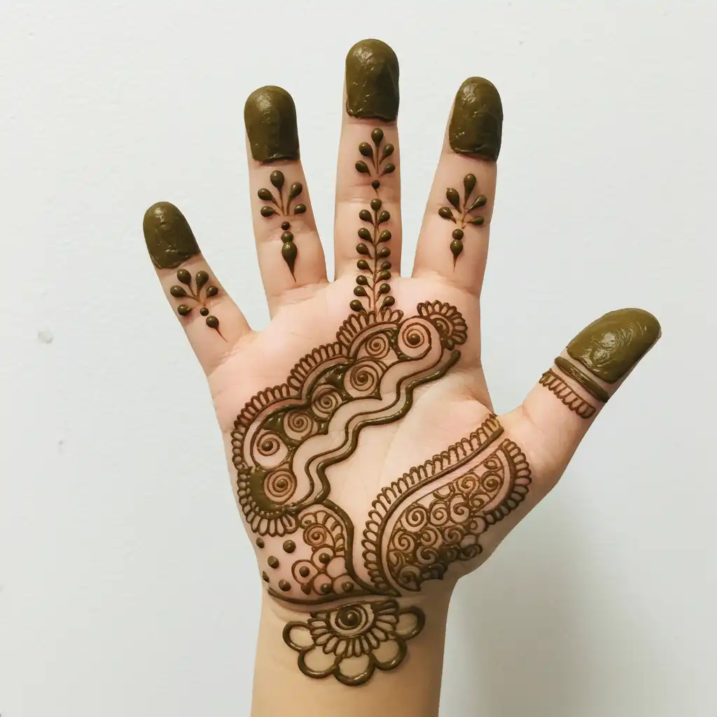 Kids cute mehndi design 156 Kids cute mehndi design 156