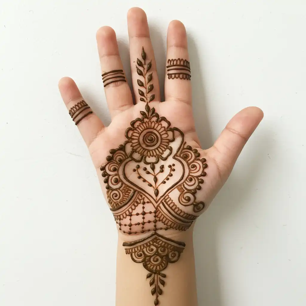 Kids cute mehndi design 157 Kids cute mehndi design 157