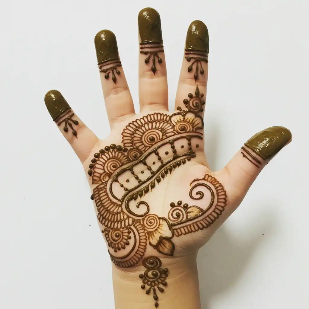 Kids cute mehndi design 158 Kids cute mehndi design 158