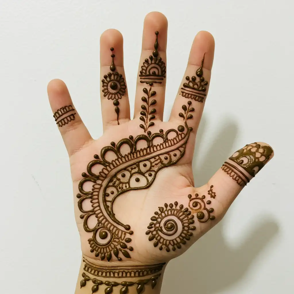 Kids cute mehndi design 161 Kids cute mehndi design 161