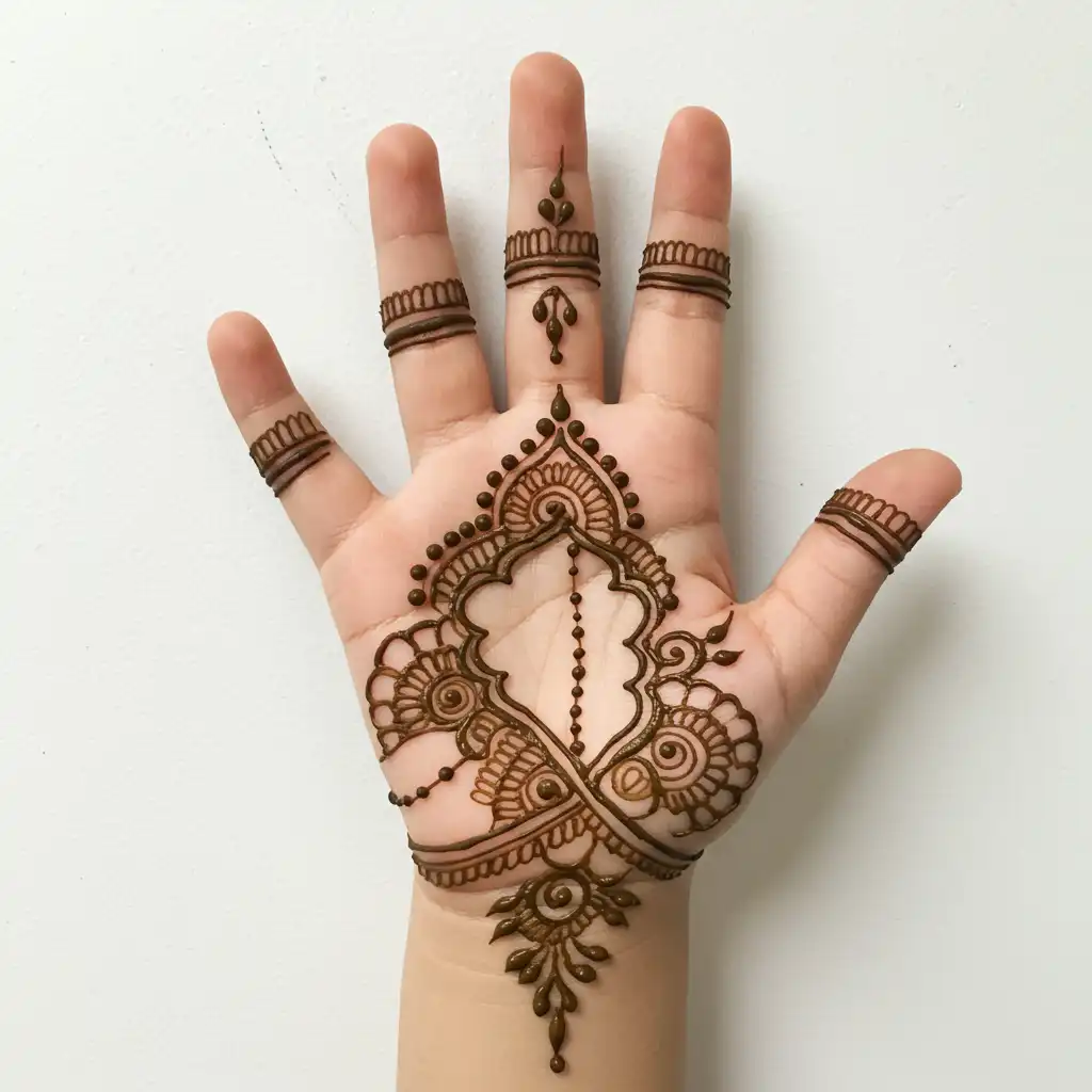 Kids cute mehndi design 163 Kids cute mehndi design 163